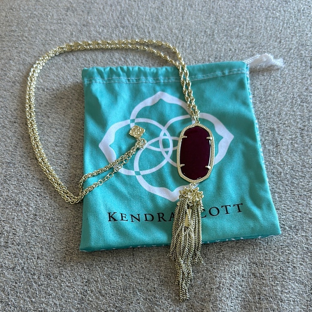 Kendra Scott Gold and Red Pendant Necklace
